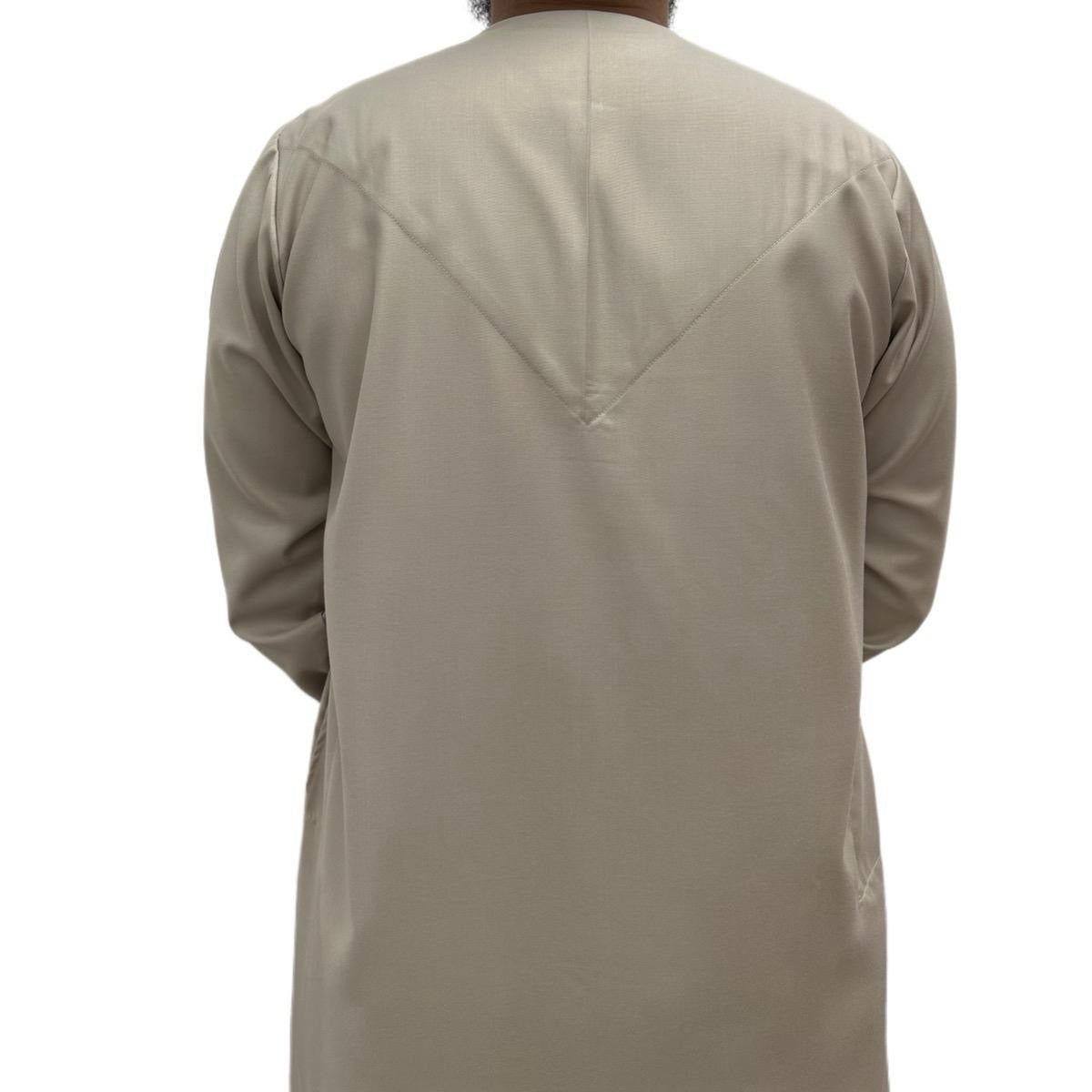 Light Brown Embroidered Omani Thobe