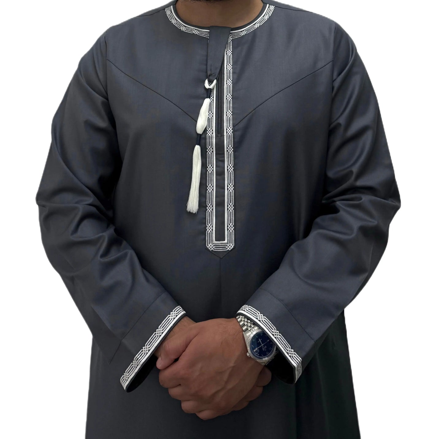 Charcoal Grey Omani Thobe Sahara Styles