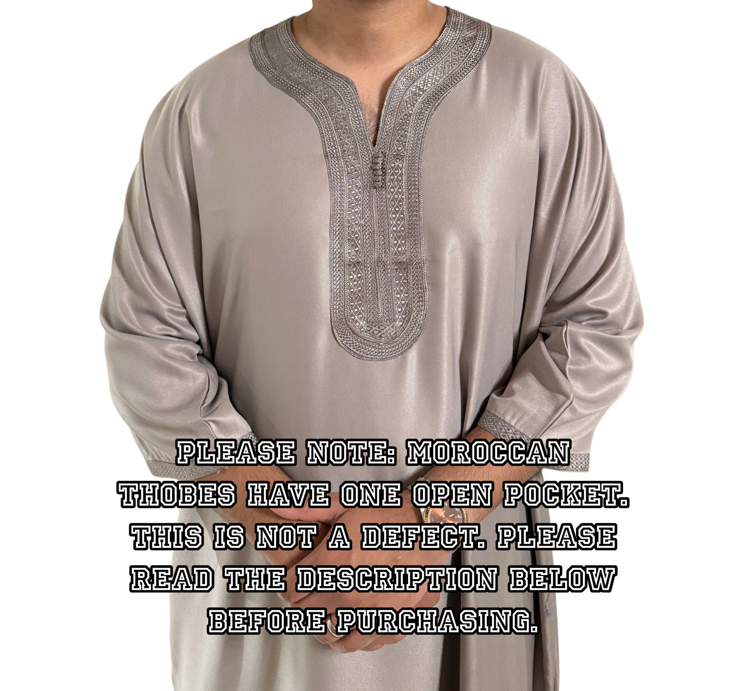 Grey Moroccan Gandoura Thobe