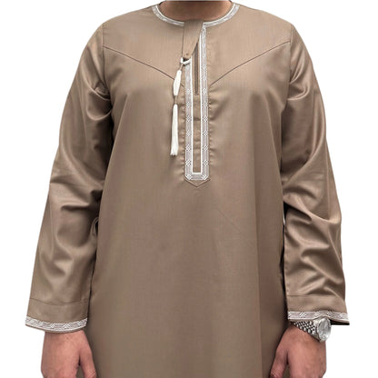 Light Brown Omani Thobe Sahara Styles