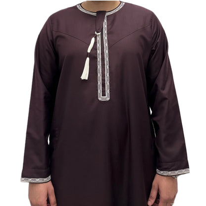 Burgundy Omani Thobe Sahara Styles