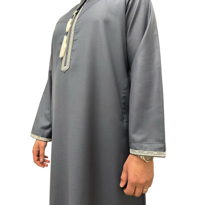 Blue Grey Omani Thobe Sahara Styles