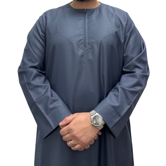 Blue Grey Omani Thobe