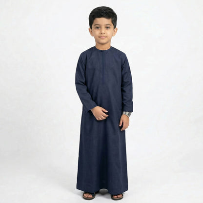 Navy Blue Kids Omani Thobe