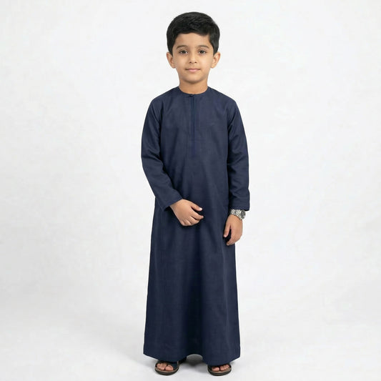Navy Blue Kids Omani Thobe