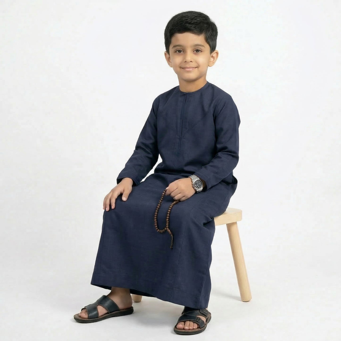 Navy Blue Kids Omani Thobe