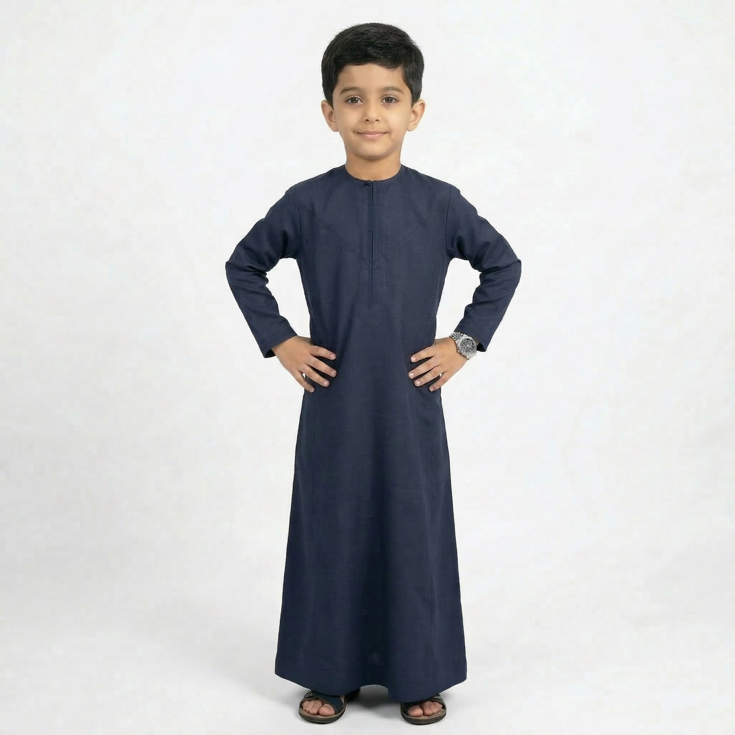 Navy Blue Kids Omani Thobe