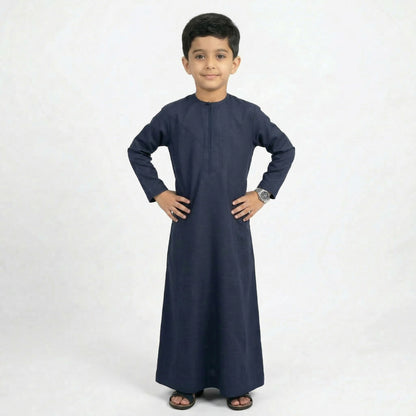 Navy Blue Kids Omani Thobe