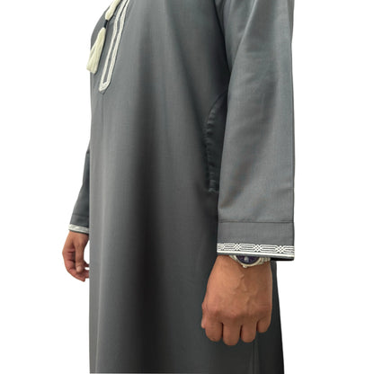 Charcoal Grey Omani Thobe Sahara Styles