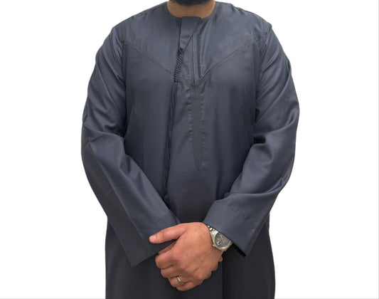 Blue Grey Omani Thobe